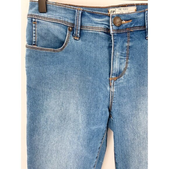 Free People High Rise Stretch Skinny Jeans Light Blue Wash Size 28 - Picture 4 of 12